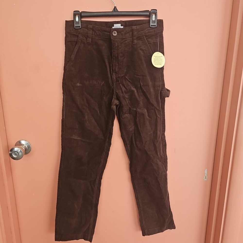NWT Colorful Planet Boys Size L(10/12) Brown Corduroy Pants 100% Cotton